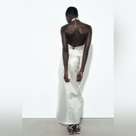 ZARA HALTER JEWELED TOP - Picture 9 of 13